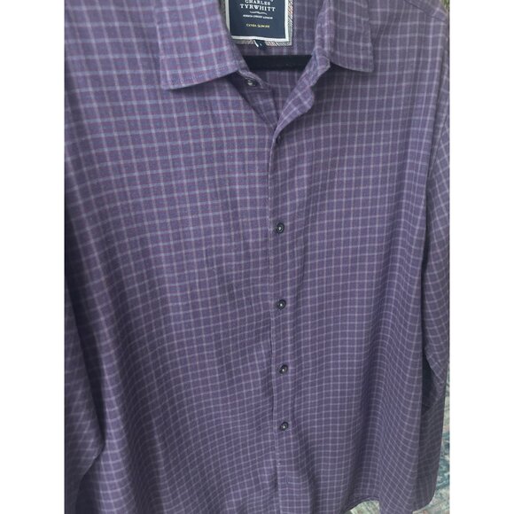 Charles Tyrwhitt London Button-Down Collar Brushed Flannel Slim Fit Shirt - SZ L - Picture 6 of 9